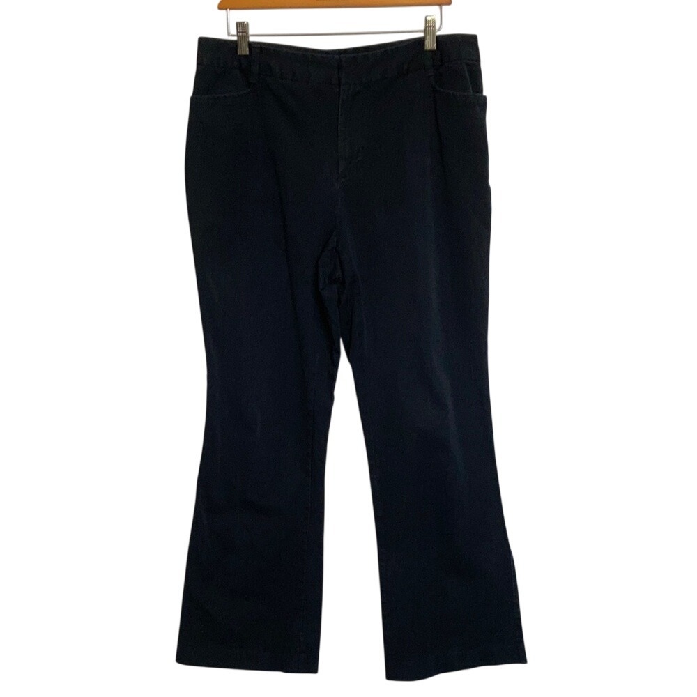 St. John's Bay Stretch Trousers Pants Black Boot Cut Women's 14‎